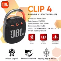 JBL Clip 4 Wireless Bluetooth Speaker Portable - Garansi Resmi IMS Black