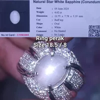 Natural white safir ceylon star sapphire srilanka asli