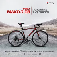 SEPEDA BALAP ROADBIKE TREX MAKO-7 DB 14 SPEED DOUBLE DISC BRAKE