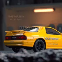 Moonlight Yellow 1995 Mazda RX-7 Type R FD Diecast Miniatur Mobil Mobilan Initial Balap Sport Pajangan Dashboard Meja Kantor Mainan Koleksi Anak Kado Unik Tomtomo