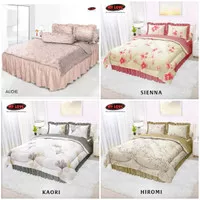 SET BEDCOVER MY LOVE SPREI KARET 180 X 200 KING SIZE (6 Kaki ) BUNGA 2