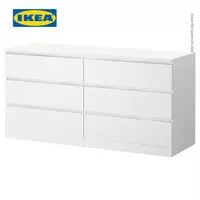 IKEA MALM Lemari 6 Laci Putih Minimalis 160x78 cm