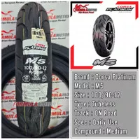 100/90-12 Corsa Platinum M5 Tubeless - Ban Depan Scoopy/Freego Ring 12