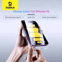 BASEUS CASING PREMIUM IPHONE 15 TRANSPARENT PHONE CASE ANTI KUNING