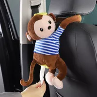 Tempat Tisu Mobil Gantung Motif Monkey / Kotak Tissue Box Rumah