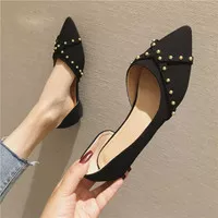 SEPATU WANITA HITAM BLACK FLAT SHOES KASUAL PESTA KERJA KANTOR FASHION KOREA RS23 TRPLRK KOREAN STYLE PREMIUM KEKINIAN MODERN SEPATU CEWEK PEREMPUAN MODIS ELEGAN TRENDY CANTIK MOTE ANGGUN FLATSHOES PARTY SHOES MINIMALIS CASUAL KECE MEWAH MURAH TERMURAH