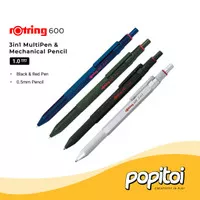 ROtring 600 Series 3in1 Multi Pen & Mechanical Pencil Pulpen Pensil Mekanik 3 in 1 Metal Drafting