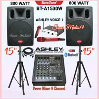 Paket Sound System BareTone BT-A1530W 2x800w P.Mixer 6 Channel Ashley