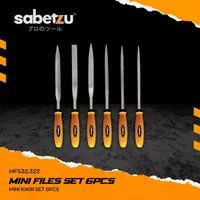 SABETZU Kikir Mini Set 6Pcs Files 4mm x 160mm Alat Pengikir Besi Aluminium Metal Emas Plat Set 6 Pcs - Kikir Tangan Bentuk Bulat Segitiga Mini Files 4 x 160mm Kikir Set 6 Pcs Alat Kikir Besi Kayu Set 6pcs Heavy Duty MFS32.322