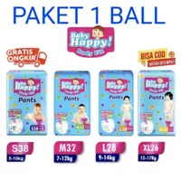 Baby Happy Pants S M L XL XXL | Popok Bayi Murah | Pampers Bayi Paket Ball