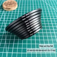 9 pcs Step up ring adapter filter 37 49 52 55 62 67 72 77 82 mm lens