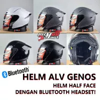 Helm ALV GENOS Half Face (BLUETOOTH BUILD-IN & NON BLUETOOTH) - Helm Bluetooth Viral Budget Pelajar Helm SNI Helm Murah