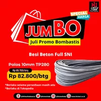 Besi Beton Polos 10 Full SNI (Bukan Besi Banci) - Merk AS / LTS / KSTY