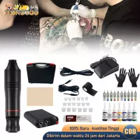 Mesin Tattoo Rotary Pen Full Set Tattoo Pen Machine Alat Tatto Tubuh