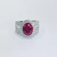 Cincin Ruby Pigeon Blood Eco Diamond Stamp Pt950