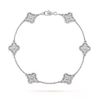 Sweet alhambra diamond 6 clover vc bracelet 18k-Diamond Jewelry
