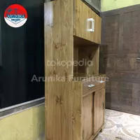 lemari dapur rak dapur kayu jati solid minimalis modern custom