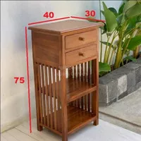 PLUS FINISHING - Meja Dispenser Kayu Jati Minimalis Laci Air Galon