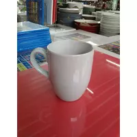 mug keramik polos oval gelas keramik warna putih