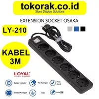 STOP KONTAK LOYAL OSAKA 6 LUBANG + SAKLAR LY 210 KABEL 3M 3 METER M