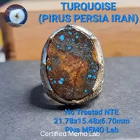 Natural Pirus Persia + MEMO lab Natural Turquoise Cincin Batu Alam