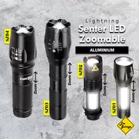 Senter LED Mini Super Terang Police SWAT Zoom USB Cree XML T6 Q5 18650