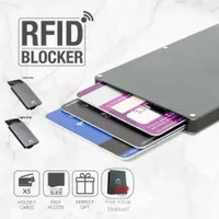 Mediatech RFID Alumunium Card Holder Blocking - Dompet Kartu RFID
