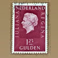 PRANGKO NEDERLAND 1969-1975 QUEEN JULIANA 1,25 GULDEN USED.