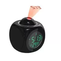 Jam Weker Alarm Digital Proyektor LCD Clock Voice Thermometer