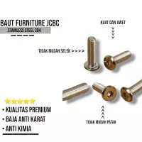 Baut Furnitur M6 x 20 mm Stainless Steel 304 Baut L 6mm Anti Karat