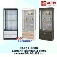 Rak Hias 2 Pintu Kaca Lemari Pajangan Display Cabinet Active