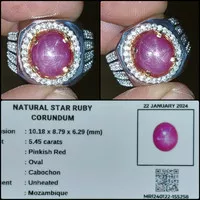 Batu Ruby Star Asli Natural No Heat NH NTE Batu Permata Mulia Merah 