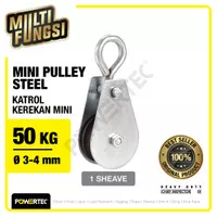 Mini Pulley Katrol Kerekan 50kg 12mm - 1 Sheave POWERTEC