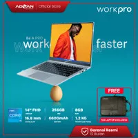 ADVAN Notebook Laptop Workpro Intel I5 14'' FHD IPS 8GB 256GB Win 11