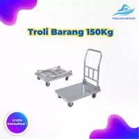 Troli Stainless Steel / Trolley / Pengangkut Barang 150Kg