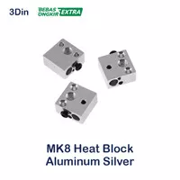 MK8 Heat Block Aluminum Silver Ender 3 Pro V2 3D Printer