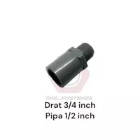 Sambungan Sok Drat Luar Pipa 1/2 inch PVC valve socket SDL ulir 3/4 in