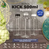 Botol Kick Square 500 ml (Kotak) - Botol Plastik 500ml