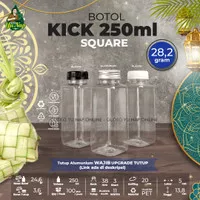 Botol Kick Square 250 ml (Kotak) - Botol Plastik 250ml