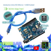 Uno R3 ATMega 328P dgn ATMega 16u2 + Kabel USB Micro utk ARDUIN IDE