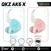 Earphone QKZ AK6 X Mic In Ear Monitor IEM Bass AK6X Headset Pastel