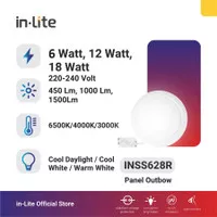 InLite Lampu Downlight LED Panel Bulat Outbow OB 6W 12W 18W INSS628R