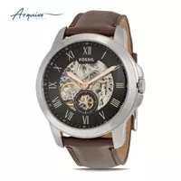 jam tangan fossil pria grant automatic kulit casual original ME3095