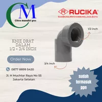 Fitting PVC Rucika Knie Drat Dalam - KDD 1/2 x 3/4 - Faucet Elbo