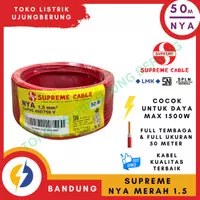 Kabel Listrik Tunggal NYA Supreme 1.5 Merah Roll - 50 Meter