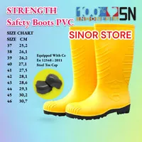 Sepatu Safety Boots PVC PETROVA STRENGTH Ujung Besi SNI 