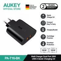 AUKEY CHARGER PA-T16 2 PORTS 36W QC 3.0