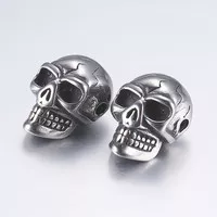 304 Stainless steel antique skull beads | manik stainless tengkorak