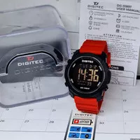 Jam tangan digital digitec 5189 strap rubber merah red DG-5289T