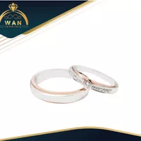 Cincin Berlian Couple Tunangan Emas 18K free Palladium ring for mens